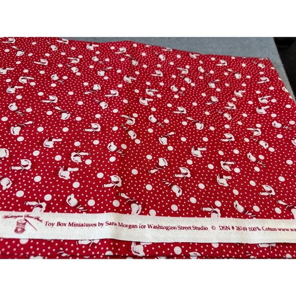 Red Quilting Fabric 1/2 Yard x 44" Toy Box Miniatures by Sara Morgan Washington - Picture 3 of 5